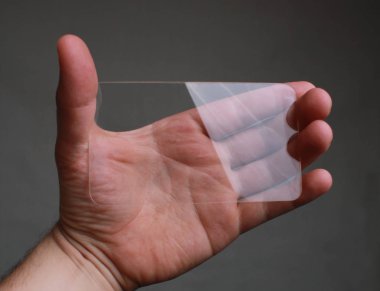 Şeffaf telefon yatay