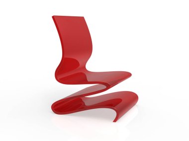 Modern kırmızı akrilik sandalye kavisli