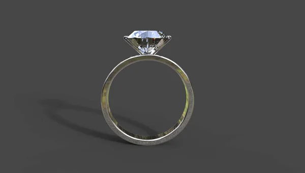 Gyémánt gyűrű 3D-s illusztráció — Stock Fotó