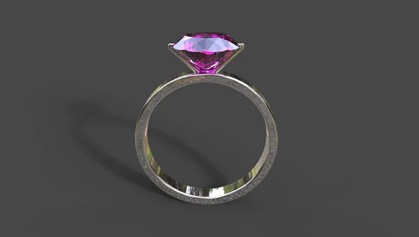 3D illustration of sapphire ring