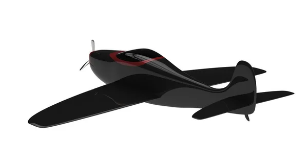 Zwarte Propeller vliegtuig — Stockfoto