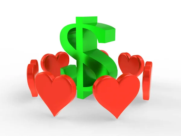 Amor conceito de dinheiro — Fotografia de Stock