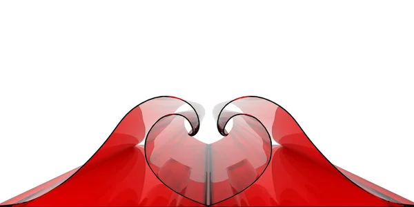 Red Waves Heart — Stock Photo, Image