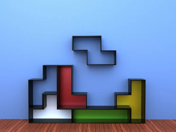 Unidad de estantería Tetris —  Fotos de Stock