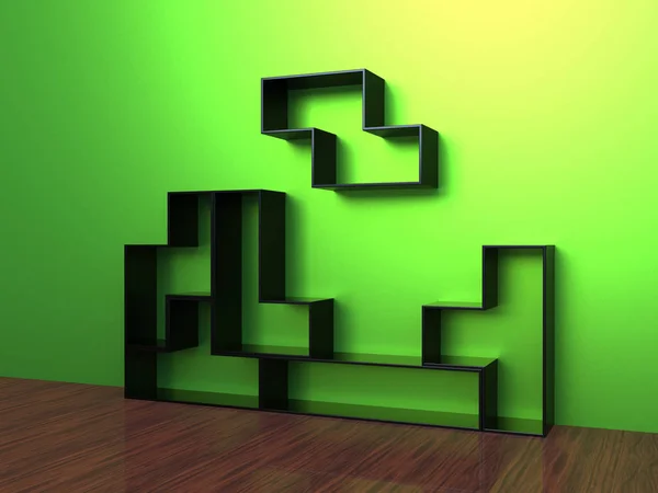 Tetris Concept Shelf — Stock Photo, Image