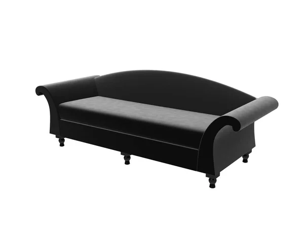 Fekete bársony kanapé — Stock Fotó