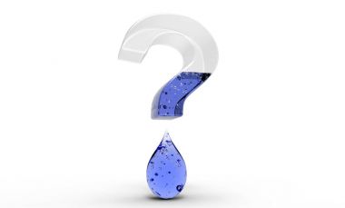 Water Shortage Question Mark 3D Rendering Concept  clipart