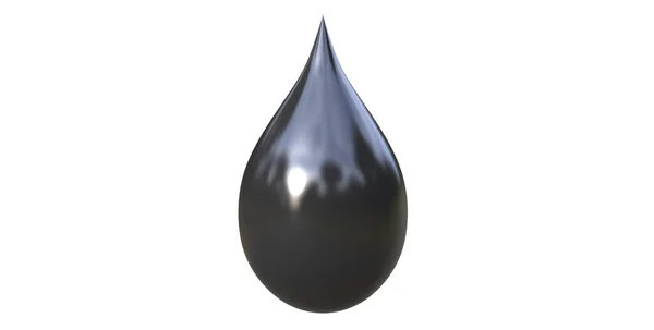Ilustración 3d de goteo brillante aislado gota de aceite negro Imagen De Stock