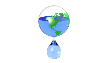 Toprak metalleri su 3d illüstrasyon kavramı kaydetmek 