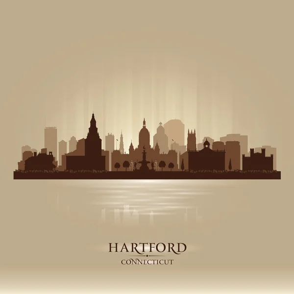 Hartford, Connecticut stad skyline vector silhouet — Stockvector
