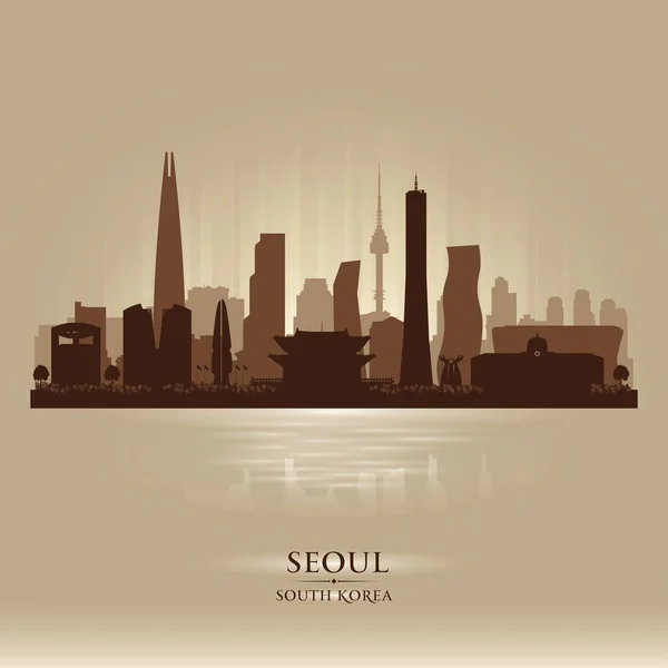 Seoul, South Korea city skyline vektor sziluett — Stock Vector