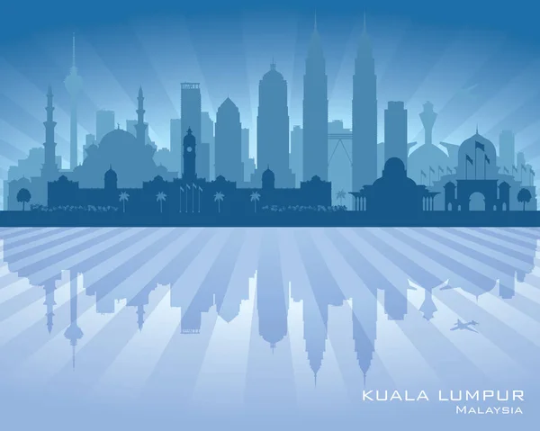 Kuala Lumpur Malasia ciudad skyline vector silueta — Vector de stock