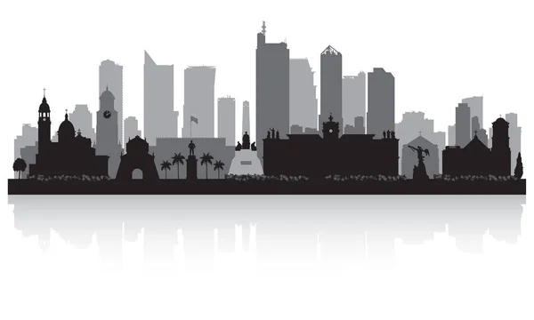 Manila Filipinas silueta del horizonte de la ciudad — Vector de stock