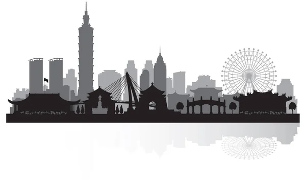 Taipei Taïwan silhouette skyline de la ville — Image vectorielle