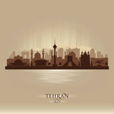 Tehran Iran şehir manzarası vektör siluet