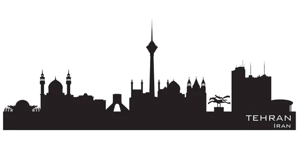 Teheran Iran stad skyline vector silhouet — Stockvector