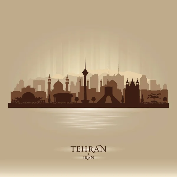 Teherán Irán ciudad skyline vector silueta — Vector de stock