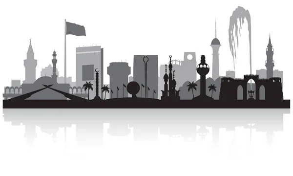 Jeddah Saoedi-Arabië stad skyline van silhouet — Stockvector