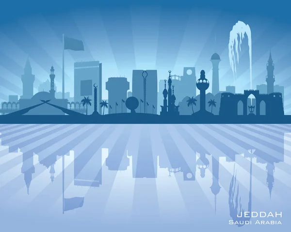 Jeddah Arabia Saudita ciudad skyline vector silueta — Vector de stock
