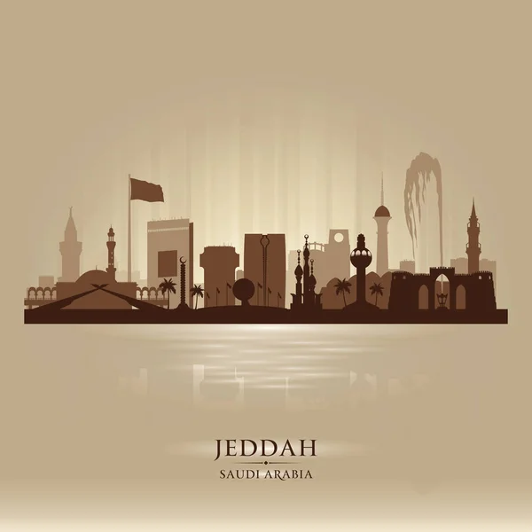 Jeddah Arabia Saudita ciudad skyline vector silueta — Vector de stock