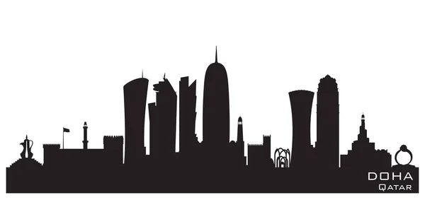 Doha Qatar silhouette vectorielle skyline ville — Image vectorielle