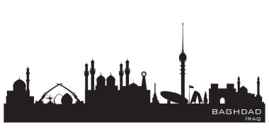 Baghdad Iraq city skyline vector silhouette clipart