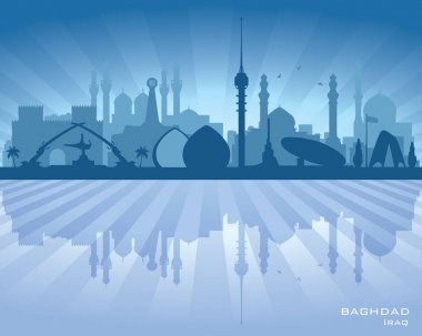 Bağdat Irak şehir manzarası vektör siluet