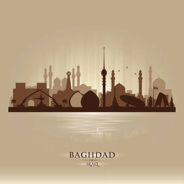 Bagdad Iraq ciudad skyline vector silueta — Vector de stock