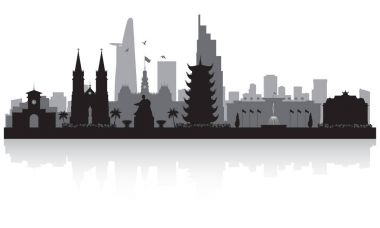 Ho Chi Minh city Vietnam şehir manzarası siluet