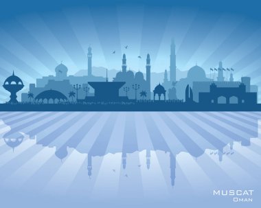 Muscat Umman şehir manzarası vektör siluet