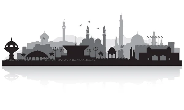 Muscat Oman stad skyline van silhouet — Stockvector