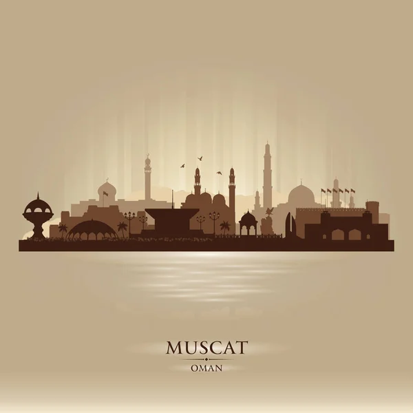 Muscat Oman city skyline vector silhouette — Stock Vector