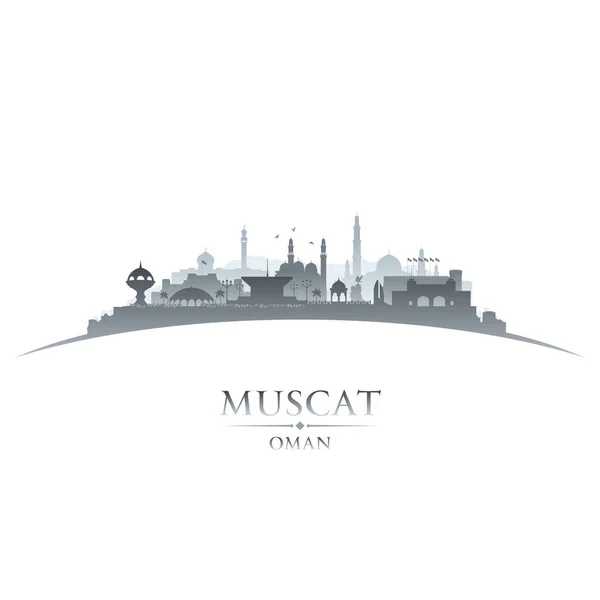 Muscat Oman silhouette skyline ville fond blanc — Image vectorielle
