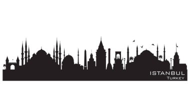 Istanbul Türkiye şehir manzarası vektör siluet