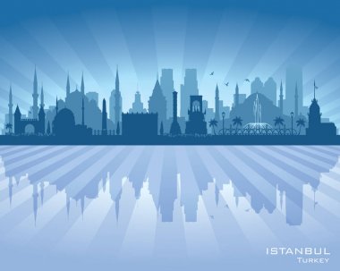 Istanbul Türkiye şehir manzarası vektör siluet