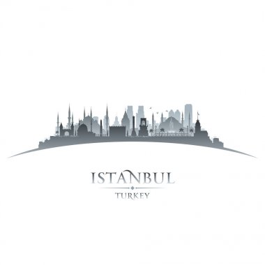 Istanbul Türkiye şehir manzarası siluet beyaz arka plan 