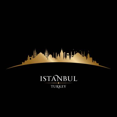 Istanbul Türkiye şehir manzarası siluet siyah arka plan 