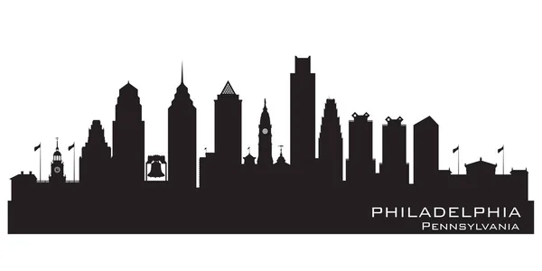 Filadelfia Pennsylvania ciudad skyline vector silueta — Vector de stock
