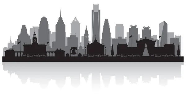 Philadelphia Pennsylvania stad skyline van silhouet — Stockvector