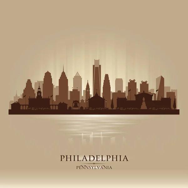 Filadelfia Pennsylvania ciudad skyline vector silueta — Vector de stock