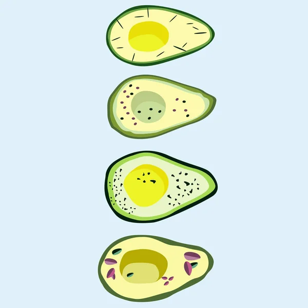 Illustrazione con avocado — Vettoriale Stock