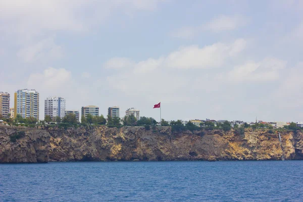 Středozemní moře krajina v Antalya Turecko — Stock fotografie