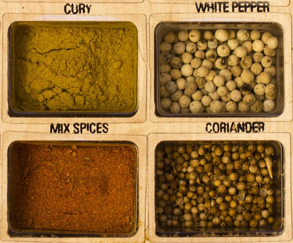 Spices, kitchen herbs and flavoring — Stock Photo, Image