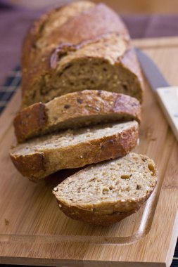 Çavdar ekmeği ile hububat ahşap tablo