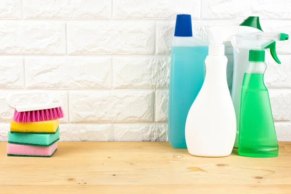 Cleaning Tools Set Cleaning Supplies Spray Cleaning Agent — Stock Photo, Image