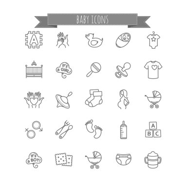 baby icons - stock vector set clipart