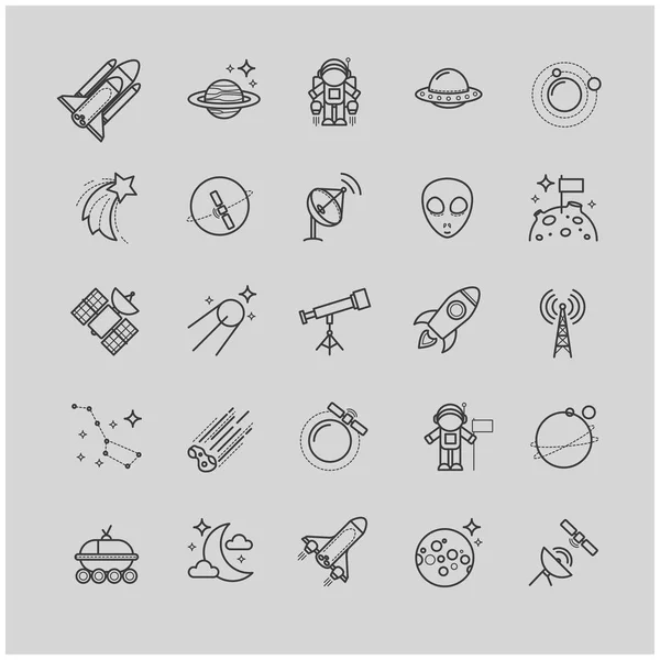 Linia ikon - przestrzeń, zestaw astronomii — Wektor stockowy