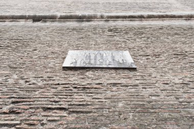 Vatikan Müzesi 'nin duvarındaki mermer tabela, Roma