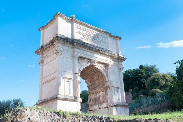 Arch Titus Sacra Rome Italy — Stock Photo, Image