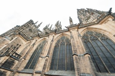 Prag, Çek Cumhuriyeti - 7 Ekim 2017. Prag 'daki St. Vitus Katedrali.